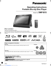 Panasonic DMP-B15 - Portable Blu-ray Player Operating Instructions Manual
