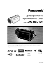 Panasonic AGHSC1U - HD VIDEO CAMERA Operating Instructions Manual