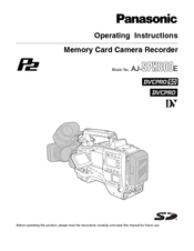 Panasonic AJ- SPX800E Operating Instructions Manual
