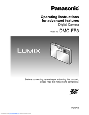 Panasonic Lumix DMC-FP3 Operating Instructions Manual