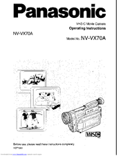 Panasonic NV-VX70A Operating Instructions Manual