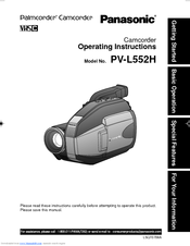 Panasonic Palmcorder PV-L552H Operating Instructions Manual