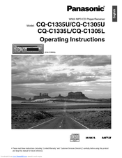 Panasonic CQC1335U - AUTO RADIO/CD DECK Operating Instructions Manual