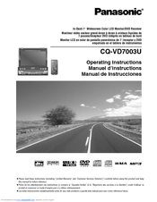 Panasonic CQ-VD7003U Operating Instructions Manual