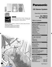 Panasonic SC-PM19 Operating Instructions Manual