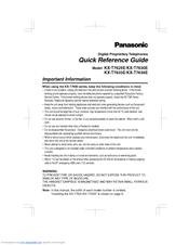 Panasonic KX-T7636E Quick Reference Manual