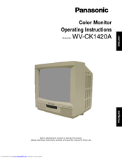 Panasonic WVCK1420A - COLOR MONITOR Operating Instructions Manual