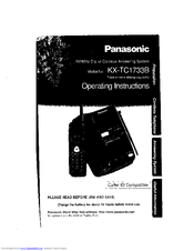 Panasonic KX-TC1733B Operating Instructions Manual