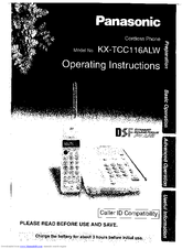 Panasonic KX-TCC116ALW Operating Instructions Manual