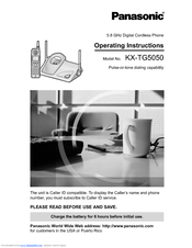 Panasonic KXTG5055W - 5.8GHZ FHSS CDL Operating Instructions Manual