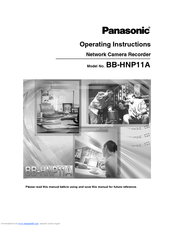 Panasonic BB-HNP11A Operating Instructions Manual