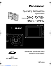 Panasonic DMC-FX2GN Operating Instructions Manual
