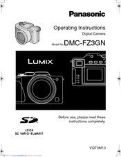 Panasonic Lumix DMC-FZ3GN Operating Instructions Manual