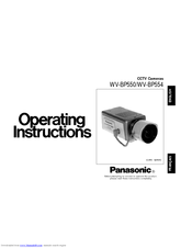 Panasonic WVBP554 - CCTV B/W CAMERA Operating Instructions Manual