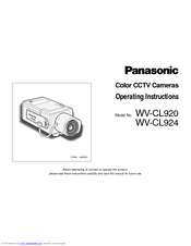 Panasonic WVCL920 - COLOR CAMERA Operating Instructions Manual