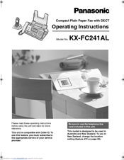 Panasonic KX-FC241AL Operating Instructions Manual