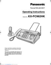 Panasonic KX-FC962HK Operating Instructions Manual