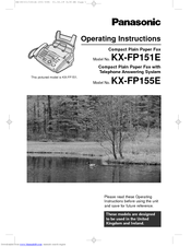 Panasonic KX-FP151E Operating Instructions Manual