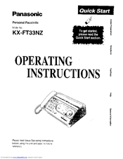 Panasonic KX-FT33NZ Operating Instructions Manual