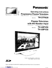 Panasonic TH-37PA30 Operating Instructions Manual
