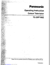 Panasonic TX-29P180Z Operating Instructions Manual