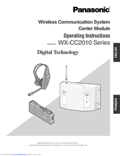 Panasonic WX-CC2010 Series Operating Instructions Manual