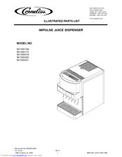 Cornelius Impulse Juice Dispenser 851000321 Illustrated Parts List