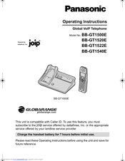 Panasonic GLOBARANGE BB-GT1500E Operating Instructions Manual