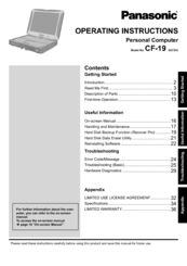 Panasonic CF-19KDRAX6M Operating Instructions Manual