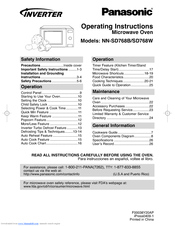 Panasonic NN-SD768B Operating Instructions Manual