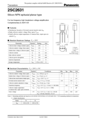 Panasonic 2SC2631 Specification Sheet