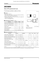 Panasonic 2SC6050 Specification Sheet