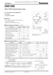 Panasonic 2SD1328 Specification Sheet