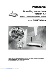 Panasonic BB-HGW700A - Network Camera Router Operating Instructions Manual