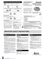 Panasonic SLMP30 - PORT. CD PLAYER Operating Instructions Manual