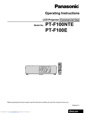 Panasonic PT-F100E Operating Instructions Manual
