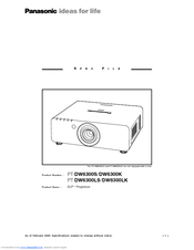 Panasonic PT-DW630LK Specification Sheet