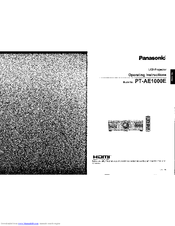 Panasonic PT-AE1000 Operating Instructions Manual