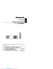 Panasonic PT-AE900ULA Operating Instructions Manual