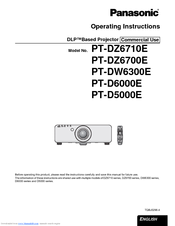 Panasonic PT-DZ6700EL Operating Instructions Manual
