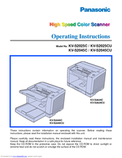Panasonic KV-S2045CU Operating Instructions Manual