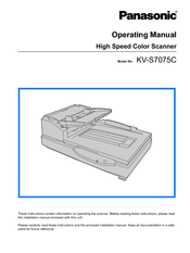 Panasonic KV-S7075C Operating Manual
