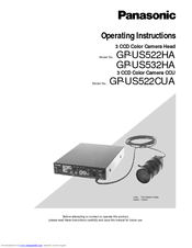 Panasonic GPUS522CUA - IND CCD CAMERA Operating Instructions Manual
