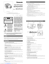 Panasonic WVCP474 - COLOR CCTV CAMERAS Operating Instructions Manual