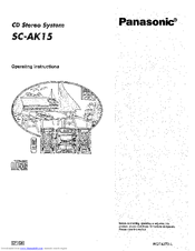 Panasonic SB-AK15 Operating Instructions Manual