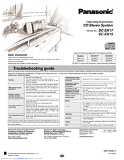 Panasonic SAEN17 - DESKTOP CD AUDIO SYS Operating Instructions Manual
