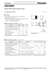 Panasonic 2SC5829 Specification Sheet