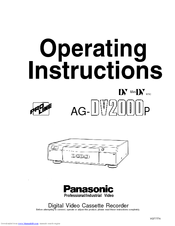 Panasonic AG-DV2000P Operating Instructions Manual