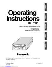 Panasonic AG-DV2500E Operating Instructions Manual