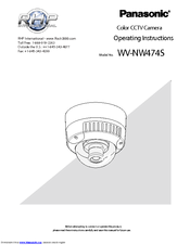Panasonic WVNW474S - COLOR CCTV CAMERA Operating Instructions Manual